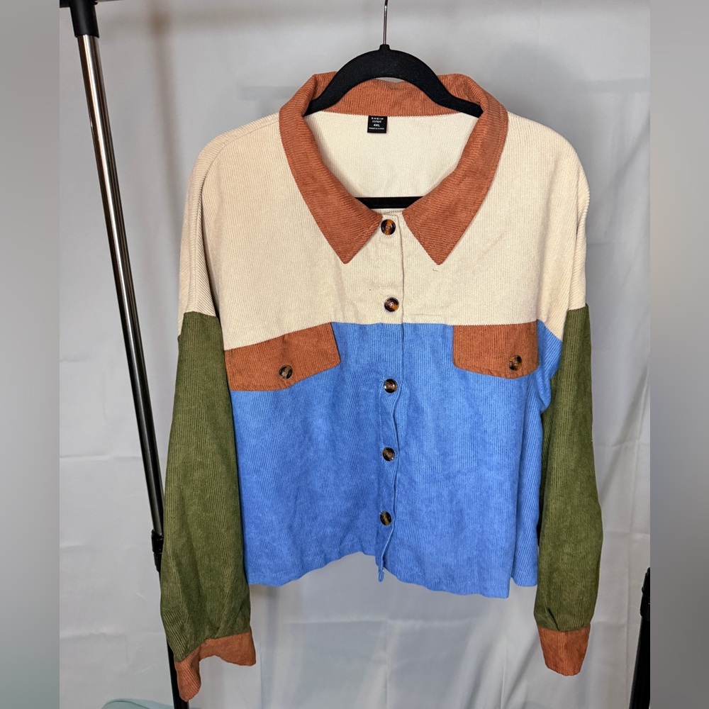 SHEIN Multicolor Corduroy Jacket